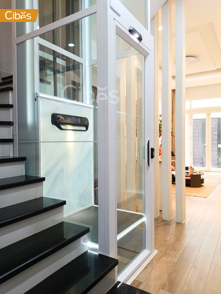 Phường Hưng Hòa, TP HCM - Thang máy V80i Aurora trắng hài hòa với nội thất hiện đại4